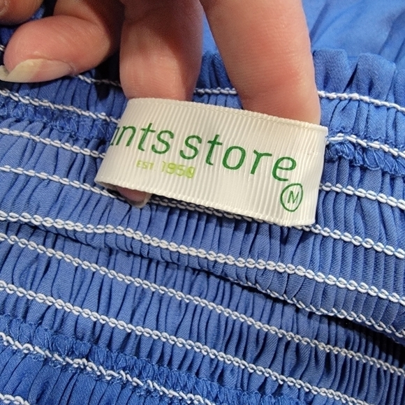 Pants Store High Waist Elastic Band Bright Blue Swing shorts Size Medium - Picture 7 of 8